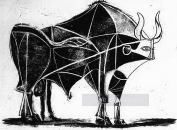 monochrome black white Painting - The Bull State V 1945 black and white Picasso